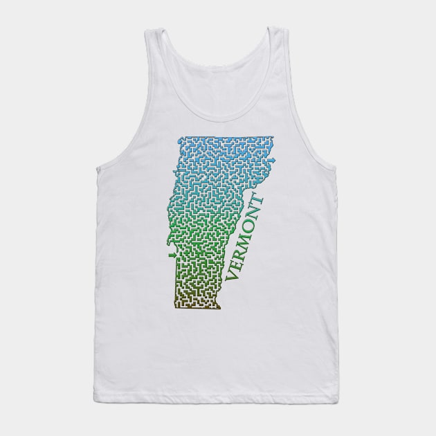 State of Vermont Colorful Maze Tank Top by gorff